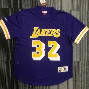 Mitchell Ness Magic Johnson 32 Los Angeles Lakers Hardwood Classics T-Shirt